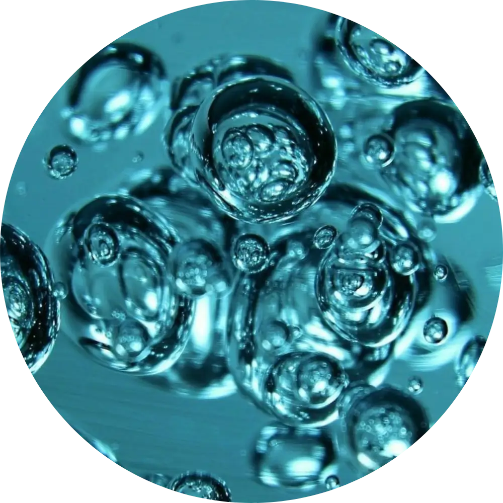 Bolle in acqua per processo di depurazione biologica e trattamento reflui